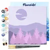Image de Figured'Art Mini Peinture par Numéro Adulte 20x20cm avec cadre Forêt de Sapins - Petit Format Kit de Loisir Créatif DIY Numéro d'Art Complet