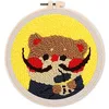 Image de Figured'Art Punch Needle Kit Complet pour Adultes et Enfants - Chat aux Grandes Moustaches - Parfait pour Débutant. Set prêt à broder taille 20x20cm avec cadre circulaire