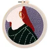 Image de Figured'Art Punch Needle Kit Complet pour Adultes et Enfants - Boucle d'Oreille - Parfait pour Débutant. Set prêt à broder taille 20x20cm avec cadre circulaire