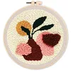 Image de Figured'Art Punch Needle Kit Complet pour Adultes et Enfants - Vase - Parfait pour Débutant. Set prêt à broder taille 20x20cm avec cadre circulaire