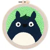 Image de Figured'Art Punch Needle Kit Complet pour Adultes et Enfants - Tête de Chinchilla - Parfait pour Débutant. Set prêt à broder taille 20x20cm avec cadre circulaire