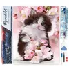 Image de Figured’Art Diamond Painting Broderie Diamant 40x50cm Toile Entière Roulée avec Strass Perles Carrés - Chat et Fleurs - Kit Complet 5D DIY Activité Manuelle Loisirs Créatifs Adultes