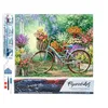 Image de Figured’Art Diamond Painting Broderie Diamant 40x50cm Toile Entière Roulée avec Strass Perles Carrés - Vélos et Fleurs - Kit Complet 5D DIY Activité Manuelle Loisirs Créatifs Adultes