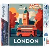 Image de Figured’Art Diamond Painting Broderie Diamant 40x50cm Toile Entière Roulée avec Strass Perles Carrés - Affiche Poster Londres - Kit Complet 5D DIY Activité Manuelle Loisirs Créatifs Adultes