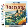 Image de Figured'Art Mini Peinture par Numéro Adulte 20x20cm avec cadre Été en Toscane - Petit Format Kit de Loisir Créatif DIY Numéro d'Art Complet