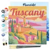Image de Figured'Art Mini Peinture par Numéro Adulte 20x20cm avec cadre Printemps en Toscane - Petit Format Kit de Loisir Créatif DIY Numéro d'Art Complet