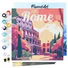 Image de Figured'Art Mini Peinture par Numéro Adulte 20x20cm avec cadre Colisée de Rome - Petit Format Kit de Loisir Créatif DIY Numéro d'Art Complet