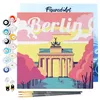 Image de Figured'Art Mini Peinture par Numéro Adulte 20x20cm avec cadre Berlin - Petit Format Kit de Loisir Créatif DIY Numéro d'Art Complet