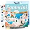 Image de Figured'Art Mini Peinture par Numéro Adulte 20x20cm avec cadre Lever de Soleil à Santorin - Petit Format Kit de Loisir Créatif DIY Numéro d'Art Complet