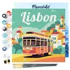 Image de Figured'Art Mini Peinture par Numéro Adulte 20x20cm avec cadre Lisbonne - Petit Format Kit de Loisir Créatif DIY Numéro d'Art Complet