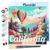 Image de Figured'Art Mini Peinture par Numéro Adulte 20x20cm avec cadre Montgolfière en Californie - Petit Format Kit de Loisir Créatif DIY Numéro d'Art Complet