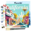 Image de Figured'Art Mini Peinture par Numéro Adulte 20x20cm avec cadre Rue en Californie - Petit Format Kit de Loisir Créatif DIY Numéro d'Art Complet