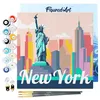 Image de Figured'Art Mini Peinture par Numéro Adulte 20x20cm avec cadre Statue de la Liberté - Petit Format Kit de Loisir Créatif DIY Numéro d'Art Complet