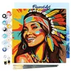 Image de Figured'Art Mini Peinture par Numéro Adulte 20x20cm avec cadre Femme Native Pop Art - Petit Format Kit de Loisir Créatif DIY Numéro d'Art Complet