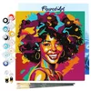 Image de Figured'Art Mini Peinture par Numéro Adulte 20x20cm avec cadre Femme Afro Pop Art - Petit Format Kit de Loisir Créatif DIY Numéro d'Art Complet
