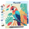 Image de Figured'Art Mini Peinture par Numéro Adulte 20x20cm avec cadre Perroquet Tropical - Petit Format Kit de Loisir Créatif DIY Numéro d'Art Complet