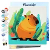 Image de Figured'Art Mini Peinture par Numéro Adulte 20x20cm avec cadre Capybara Tropical - Petit Format Kit de Loisir Créatif DIY Numéro d'Art Complet