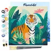 Image de Figured'Art Mini Peinture par Numéro Adulte 20x20cm avec cadre Tigre du Bengale Tropical - Petit Format Kit de Loisir Créatif DIY Numéro d'Art Complet