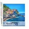Image de Figured'Art Peinture par Numéro Adulte Village des Cinq Terres - Activité Manuelle Kit de Loisir Créatif DIY Numéro d'Art Complet - 40x50cm sans châssis en bois