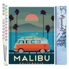 Image de Figured'Art Peinture par Numéro Adulte Malibu Vintage - Activité Manuelle Kit de Loisir Créatif DIY Numéro d'Art Complet - 40x50cm sans châssis en bois