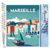 Image de Figured'Art Peinture par Numéro Adulte Affiche Vintage Marseille - Activité Manuelle Kit de Loisir Créatif DIY Numéro d'Art Complet - 40x50cm sans châssis en bois