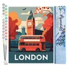 Image de Figured'Art Peinture par Numéro Adulte Affiche Vintage Londres - Activité Manuelle Kit de Loisir Créatif DIY Numéro d'Art Complet - 40x50cm sans châssis en bois