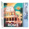 Image de Figured'Art Peinture par Numéro Adulte Affiche Vintage Rome - Activité Manuelle Kit de Loisir Créatif DIY Numéro d'Art Complet - 40x50cm sans châssis en bois