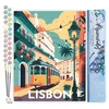 Image de Figured'Art Peinture par Numéro Adulte Affiche Vintage Lisbonne - Activité Manuelle Kit de Loisir Créatif DIY Numéro d'Art Complet - 40x50cm sans châssis en bois