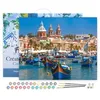 Image de Figured'Art Peinture par Numéro Adulte avec Cadre Le Port de Malte - Activité Manuelle Kit de Loisir Créatif DIY Numéro d'Art Complet - 40x50cm toile tendue sur châssis