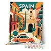 Image de Figured'Art Peinture par Numéro Adulte avec Cadre - 40x50cm Toile tendue sur Châssis - Kit Loisir Créatif Détente - Déco DIY - Vintage Seville