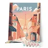 Image de Figured'Art Peinture par Numéro Adulte avec Cadre - 40x50cm Toile tendue sur Châssis - Kit Loisir Créatif Détente - Déco DIY - Vintage Paris