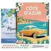 Image de Figured'Art Peinture par Numéro Adulte avec Cadre Affiche Vintage Côte d'Azur - Activité Manuelle Kit de Loisir Créatif DIY Numéro d'Art Complet - 40x50cm toile tendue sur châssis