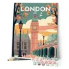 Image de Figured'Art Peinture par Numéro Adulte avec Cadre - 40x50cm Toile tendue sur Châssis - Kit Loisir Créatif Détente - Déco DIY - Vintage Londres 2