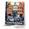 Image de Figured'Art Peinture par Numéro Adulte avec Cadre - 40x50cm Toile tendue sur Châssis - Kit Loisir Créatif Détente - Déco DIY - Vintage Amsterdam