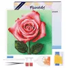 Image de Figured’Art Mini Diamond Painting Broderie Diamant 25x25cm avec Cadre Toile Tendue et Perles Rondes - Superbe Rose - Kit Complet DIY Activité Manuelle Loisirs Créatifs Adultes