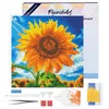 Image de Figured’Art Mini Diamond Painting Broderie Diamant 25x25cm avec Cadre Toile Tendue et Perles Rondes - Tournesol Éclatant au Soleil - Kit Complet DIY Activité Manuelle Loisirs Créatifs Adultes