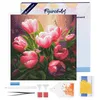 Image de Figured’Art Mini Diamond Painting Broderie Diamant 25x25cm avec Cadre Toile Tendue et Perles Rondes - Belles Tulipes Roses - Kit Complet DIY Activité Manuelle Loisirs Créatifs Adultes