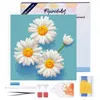 Image de Figured’Art Mini Diamond Painting Broderie Diamant 25x25cm avec Cadre Toile Tendue et Perles Rondes - Jolies Marguerites Blanches - Kit Complet DIY Activité Manuelle Loisirs Créatifs Adultes