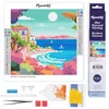 Image de Figured’Art Mini Diamond Painting Broderie Diamant 25x25cm Toile Entière Roulée avec Perles Rondes - Riviera Française Colorée - Kit Complet DIY Activité Manuelle Loisirs Créatifs Adultes