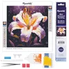 Image de Figured’Art Mini Diamond Painting Broderie Diamant 25x25cm Toile Entière Roulée avec Perles Rondes - Épanouissement de Lys - Kit Complet DIY Activité Manuelle Loisirs Créatifs Adultes
