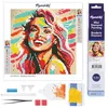 Image de Figured’Art Mini Diamond Painting Broderie Diamant 25x25cm Toile Entière Roulée avec Perles Rondes - Blonde Pop Art - Kit Complet DIY Activité Manuelle Loisirs Créatifs Adultes