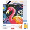 Image de Figured’Art Mini Diamond Painting Broderie Diamant 25x25cm avec Cadre Toile Tendue et Perles Rondes - Flamant Rose Abstrait Pop Art - Kit Complet DIY Activité Manuelle Loisirs Créatifs Adultes