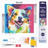 Image de Figured’Art Mini Diamond Painting Broderie Diamant 25x25cm Toile Entière Roulée avec Perles Rondes - Chien Abstrait Pop Art - Kit Complet DIY Activité Manuelle Loisirs Créatifs Adultes