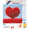 Image de Figured’Art Mini Diamond Painting Broderie Diamant 25x25cm avec Cadre Toile Tendue et Perles Rondes - Arbre rouge Coeur - Kit Complet DIY Activité Manuelle Loisirs Créatifs Adultes