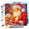 Image de Figured'Art Mini Peinture par Numéro Adulte 20x20cm avec cadre Père Noël et son Chien - Petit Format Kit de Loisir Créatif DIY Numéro d'Art Complet
