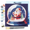 Image de Figured'Art Mini Peinture par Numéro Adulte 20x20cm avec cadre Boule à Neige et Père Noël - Petit Format Kit de Loisir Créatif DIY Numéro d'Art Complet