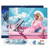 Image de Figured’Art Diamond Painting Broderie Diamant 40x50cm Avec Cadre Toile Tendue Strass Perles Carrés - Diva dans une Voiture Rétro Rose - Kit Complet 5D DIY Activité Manuelle Loisirs Créatifs Adultes