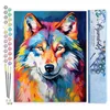 Image de Figured'Art Peinture par Numéro Adulte Loup Coloré Abstrait - Activité Manuelle Kit de Loisir Créatif DIY Numéro d'Art Complet Animaux - 40x50cm sans châssis en bois