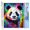 Image de Figured'Art Peinture par Numéro Adulte Panda Coloré Abstrait - Activité Manuelle Kit de Loisir Créatif DIY Numéro d'Art Complet Animaux - 40x50cm sans châssis en bois