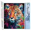 Image de Figured'Art Peinture par Numéro Adulte Léopard Coloré Abstrait - Activité Manuelle Kit de Loisir Créatif DIY Numéro d'Art Complet Animaux - 40x50cm sans châssis en bois